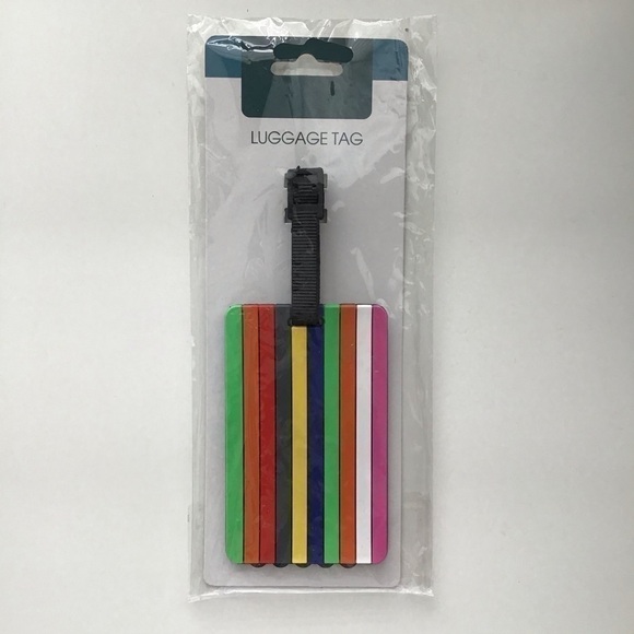 NEW Luggage Tag Rainbow Stripe Rubber 2.5 X 4” for Golf Bag Suitcase Travel ID - Picture 2 of 4